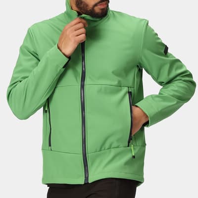 Green Breathable Softshell Weatherproof Jacket