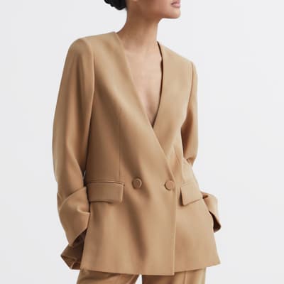 Camel Margeaux Double Breasted Blazer