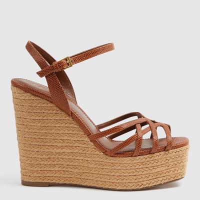 Brown Elle Wedge Strap Heels