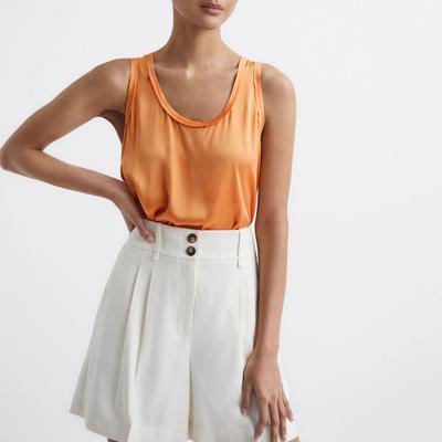 Orange Riley Silk Tank Top