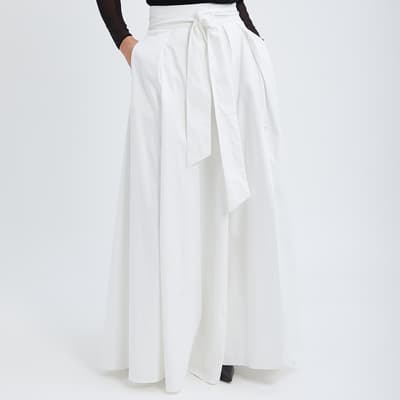 White Giselle Wide Leg Trousers