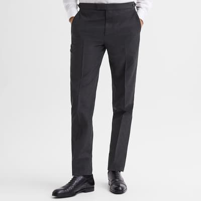 Charcoal Hope Straight Wool Blend Trousers