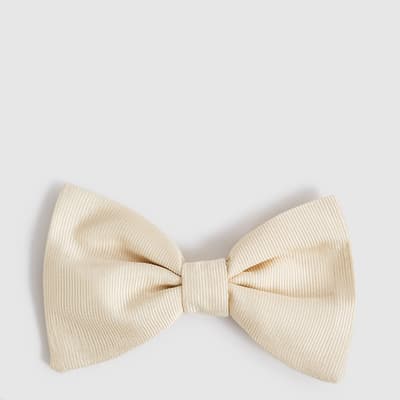 Cream Boyle Ribbed Bow Tie