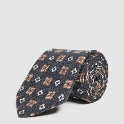Multi Amalfi Pattern Silk Tie