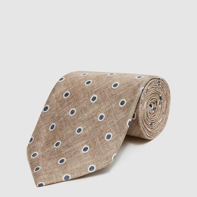 Beige Porto Dot Silk Tie