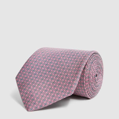 Pink Como Pattern Silk Tie
