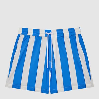 Blue/White Ocean Stripe Swimming Shorts