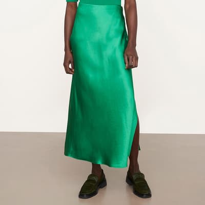 Green Side Slit Skirt
