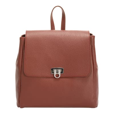 Brown Italian Leather Backpack 