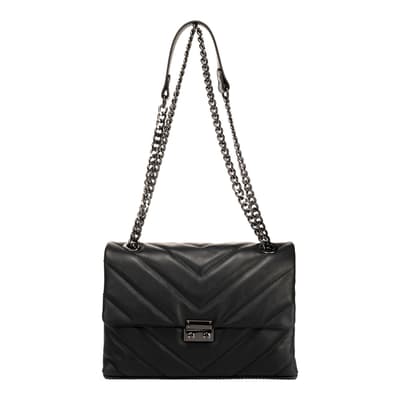 Black Italian Leather Crossbody Bag Bag