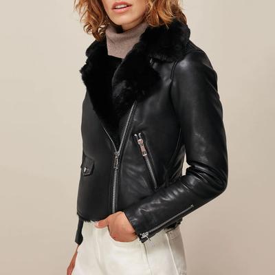 Agnes leather biker jacket outlet