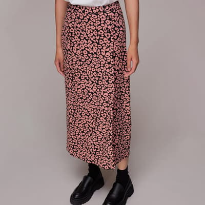 Pink Fuzzy Leopard Wrap Skirt