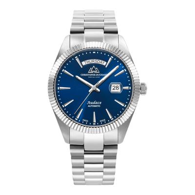 Men's Silver & Blue Audace Watch