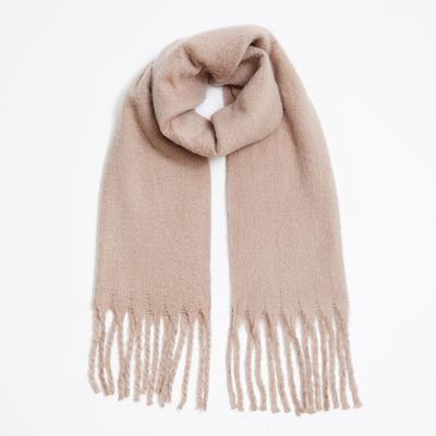 Fluffy Beige Cashmere BlendScarf