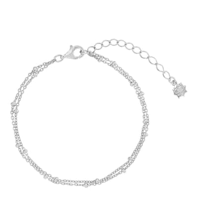 Silver Double Row Dotty Chain Bracelet