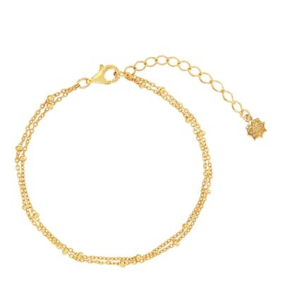Gold Double Row Dotty Chain Bracelet