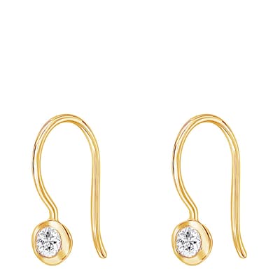 Gold White Sapphire Twinkle Drop Earrings