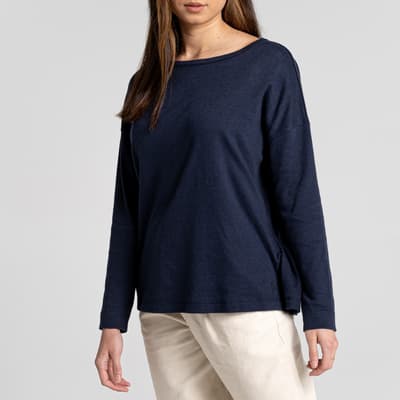 Blue Navy Forres Long Sleeved Top