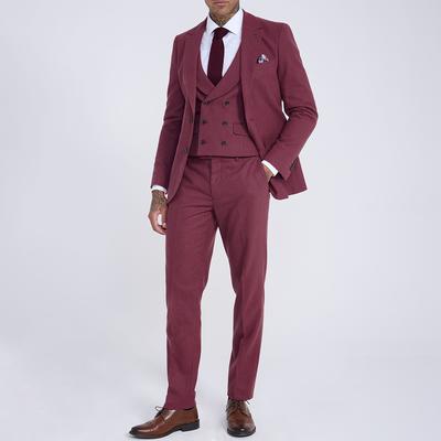 Dark Red Ryan 3 Piece Wool Blend Suit