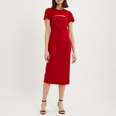 Red Signature Fitted Zip Dress