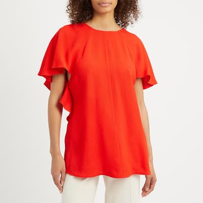 Red Drape Detail Cocktail Top