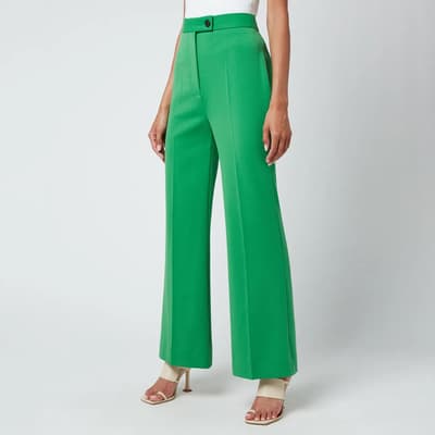 Green High Waist Wide Leg Trousers