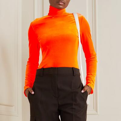 Orange Roll Neck Top