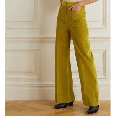 Green Corduroy Alina Cotton Trousers