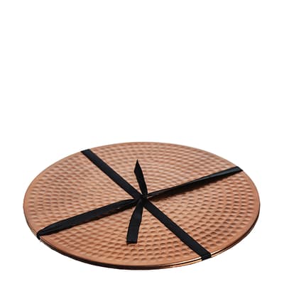 Set of 2 Flat Hammered Copper Place Mats