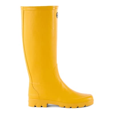 Women's Yellow Iris Jersey Lined Wellington Boots