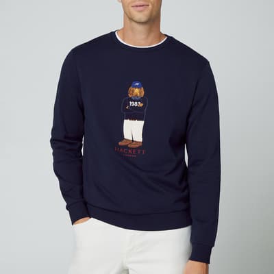Navy Graphic Crew Neck Logo Sweatshirt