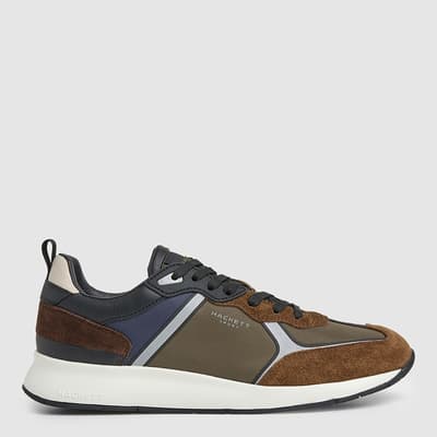 Multi Leather Blend Branded Trainers
