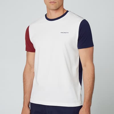 White/Multi Crew Neck Cotton T-Shirt