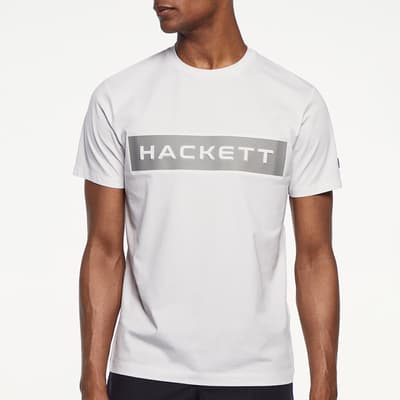 White Crew Neck Branded Cotton T-Shirt