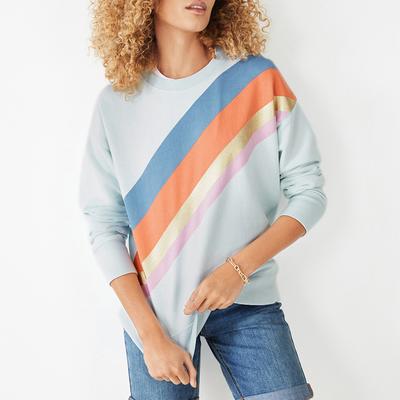 Blue Rainbow Relaxed Cotton Sweatshirt