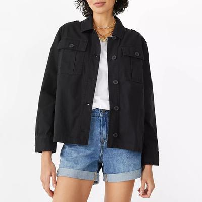 Black Calida Cotton Utility Jacket