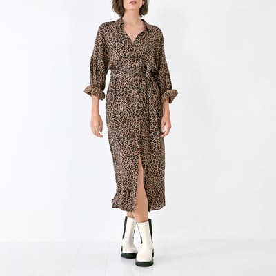 Leopard Print Evana Shirt Dress