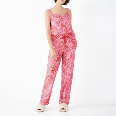 Pink Cotton Isla Printed Cami Pyjamas