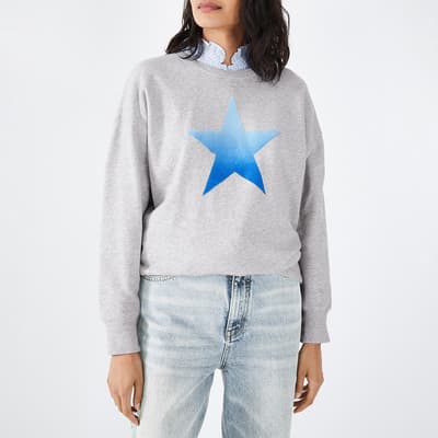 Grey Ombre Star Cotton Sweatshirt