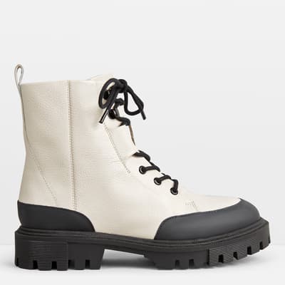 Cream/Black Colleen Leather Boots
