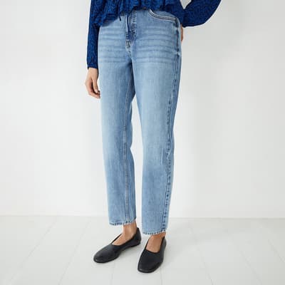 Mid Blue Andie Straight Stretch Jeans