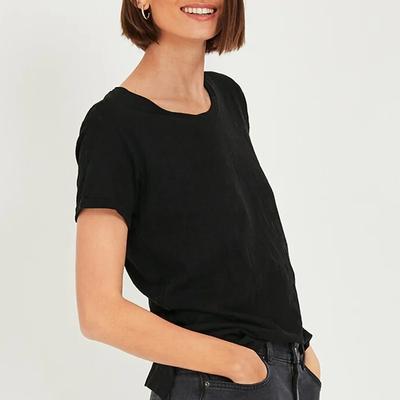 Black Crew Neck Cotton T-Shirt