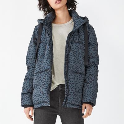 Navy Print Leia Puffa Jacket