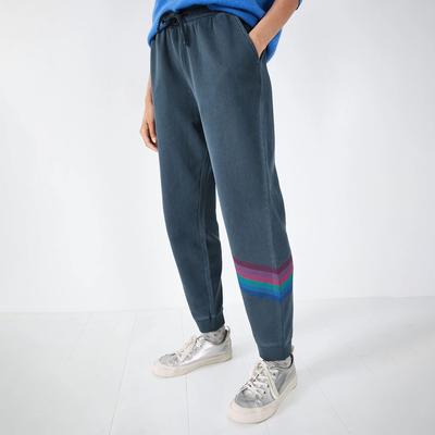Navy Nahla Cotton Rainbow Stripe Joggers