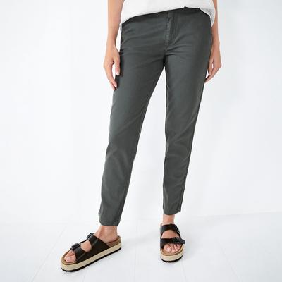 Black Cotton Blend Stretch Trousers