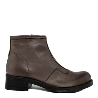 Brown Vintage Leather Ankle Boots