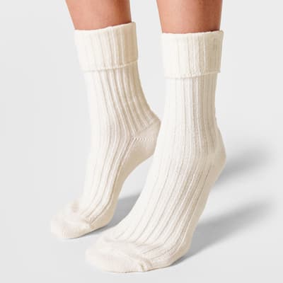 White Cozy Lounge Sock