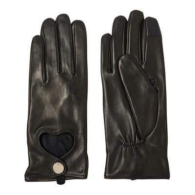 Black Spade Heart Driver Gloves