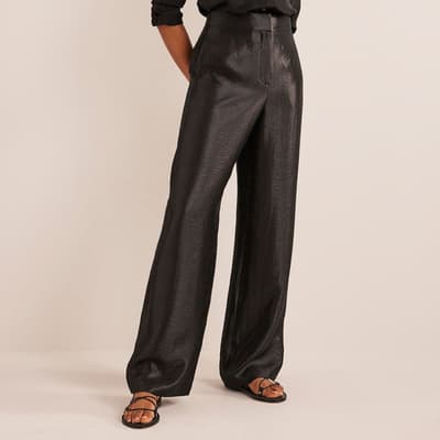 Black High Rise Palazzo Trousers
