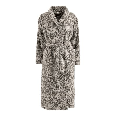Pure Strawberry Thief S/M Robe, Charcoal